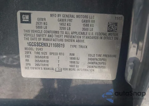 2018 Chevrolet Colorado Lt from USA, damaged, VIN 1GCGSCENXJ1168819